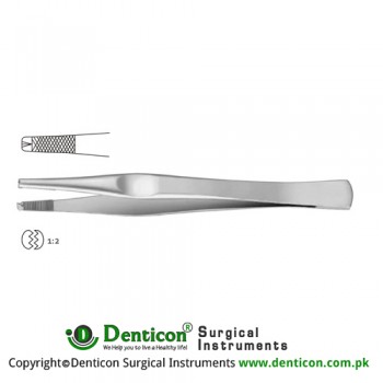 Lane Dissecting Forceps 1 x 2 Teeth Stainless Steel, 12.5 cm - 5" 